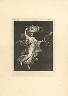 Thyrsus: Canephorae virgin in a rite of Bacchus