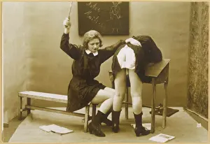 Caning in schoolroom