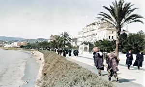 Promenading: Cannes beachfront