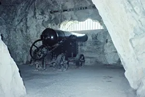 Embrasure: Cannon in the rock-face at Gibraltar