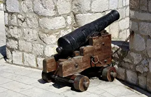 Croatia: Cannon on the wall. Dubrovnik. Croatia