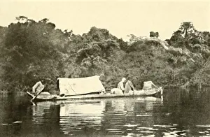 River Of Doubt: Canoe rigged with a cover under which sick Colonel