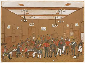 Hussars: Canteen with men of 7th Dragoon Guards and others