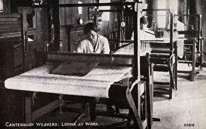 Linens: Canterbury Weavers, King's Bridge, Canterbury Looms at work
