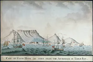 Friderici: Cape Town Seen from the Anchorage in Table Bay, 1795