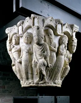 Disassembled: Capital with figures, originally from