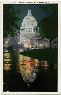 Floodlit: The US Capitol Building at night - Washington D. C. USA