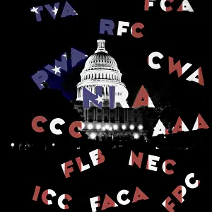 Overlay: Capitol at Night with Overlay Alphabet Acronyms New