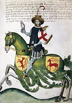Padua: Capodilista Codex. 1434. Falconer. Drawing. ITALY