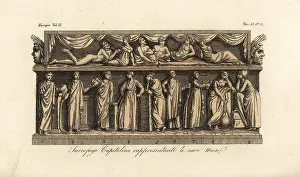 Aubin: Capotoline sarcophagus representing the Nine Muses