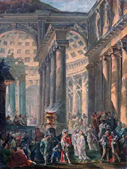 Macedonia: Caprice d'un Temple Romain avec l'Enterrement