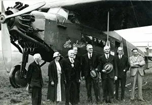 Barnard: Capt C.D. Barnard, fourth from left, pilot, in front of