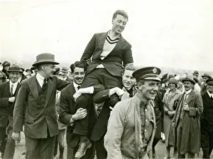 Barnard: Capt Franklyn Leslie Barnard, 1896-1927, is carried alof