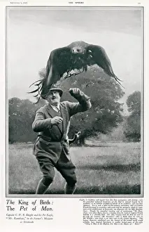Jul25: Captain C.W.R. Knight with his pet eagle