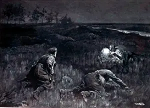 Sentries: Captain Davies encounters two German sentries, Messines