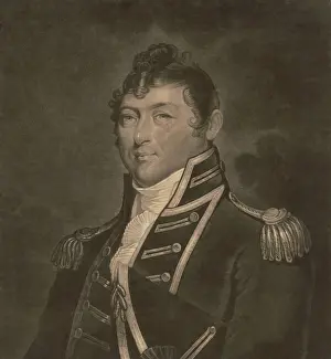Epaulets: Captain Isaac Hull, mezzotint engraving after