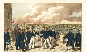 Midshipman: Captain Newcome saying goodbye to old crew members