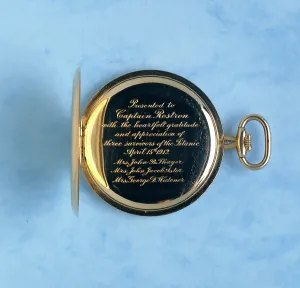 Shipwrecks: Captain Rostron watch inscription
