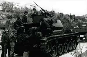 Captain Salgueiro Maia leads tank training, Portugal