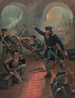 Montezuma: Captain Ulysses S. Grant commanding soldiers