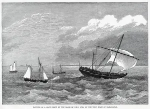 Madagascan: Capture of a slave Dhow by the boats of HMS Lyra