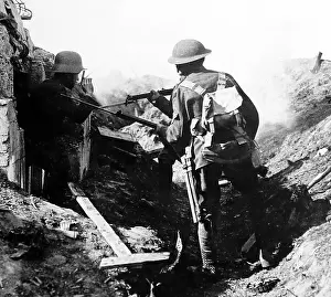 Croiselles: A captured German machine gunner at Croiselles - WW1