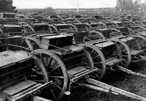 Spoils: Captured Russian ammunition wagons, 1914