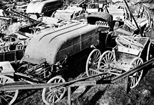 Spoils: Captured Russian pontoon wagons, 1914