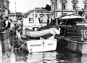 Towed: A captured smuggler boat in the port of Copenhagen, 1932