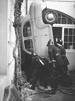 Car in basement, Belgrave Square, London