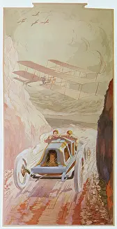 Montaut: Car and Biplane Race