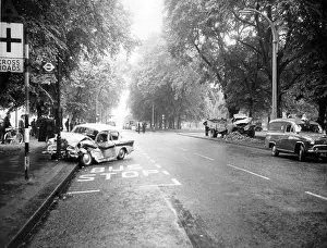 Collided: Car crash at a bus stop