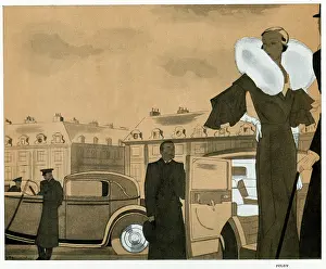 Thirties Style: Car Door Opened for Lady