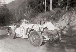 Buckled: A car racing is being filmed