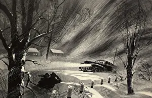 Snowdrift: Car on Snowy Night
