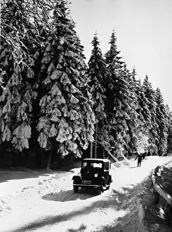 Harz: Car traffic in the winter, 1934