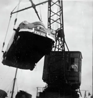 Winch: Car winched across to ferry