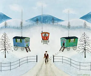 Caravans: Caravans in Winter ' snow scene