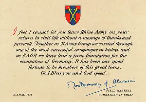 Thanking: Card, British Army of the Rhine