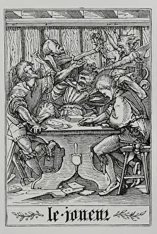 Satan: The Card Player. The Death and a demon attacking