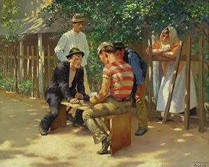 Secessionist: The card players. 1893. Oil