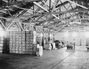 Freight: Cargo ready for shipment at a U.S. Army air
