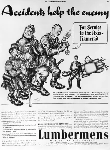 Hirohito: The caricature Accidents help the enemy win, 1942