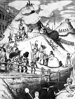 Fliegende: Caricature on the canal construction in Munich, 1887