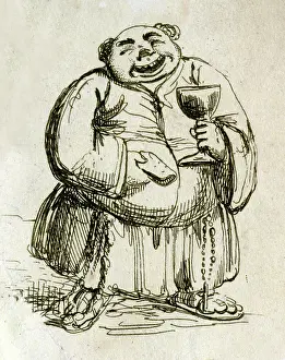 Monks: Caricature of a gluttonous monk