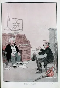 Grumpy: Caricature illustration, The Optimist by Will Owen