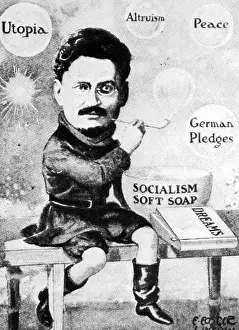Blows: Caricature of Leon Trotsky