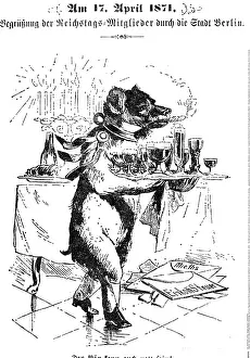 Reichtag: Caricature, reception of the Members of the Reichtag by the