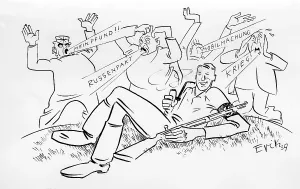 Appeared: Caricature of a relaxed German soldier on the