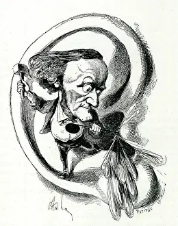 Gill: Caricature of Richard Wagner, German composer